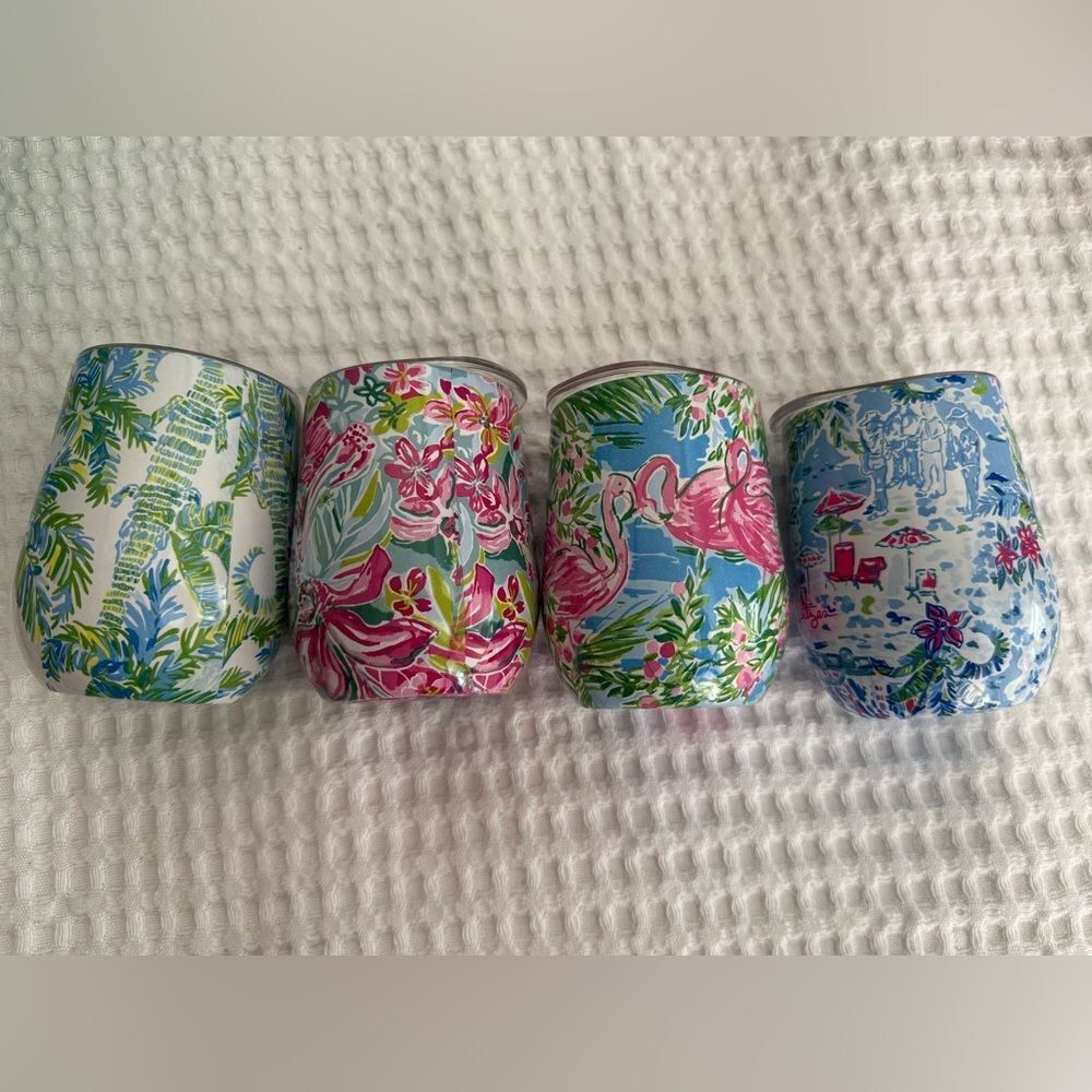 New Lilly Pulitzer GWP Travel Tumblers w/ Lids Set Of 4